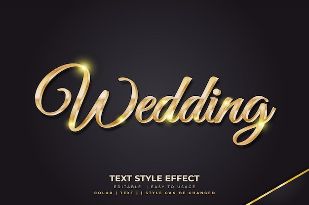 Vecteur effets de style de texte 3d de luxe avec des dégradés d'or