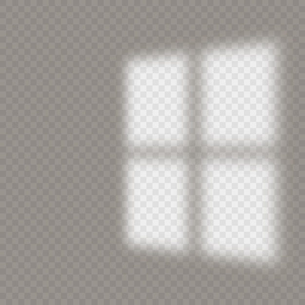 Effets de superposition d'ombre de fenêtres réalistes sur fond transparent