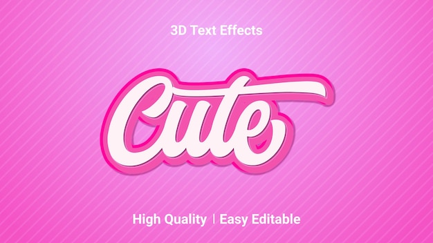 Effets de texte 3d mignons