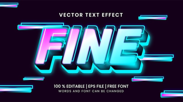 Effets de texte fin avec modèle de typographie vectorielle modifiable