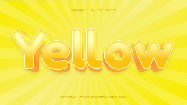 Effets de texte modifiables jaunes