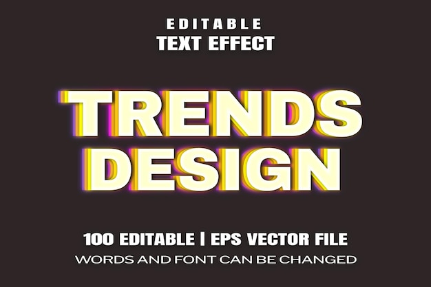 Effets De Texte Modifiables Les Mots Et La Police De Conception Des Tendances Peuvent être Modifiés