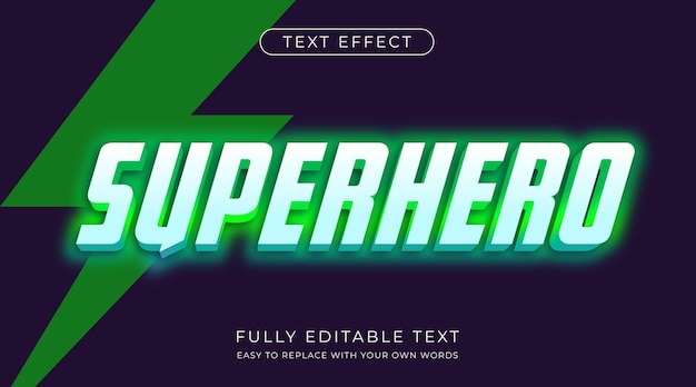 Effets De Texte Modifiables Pour Les Super-héros En Vert