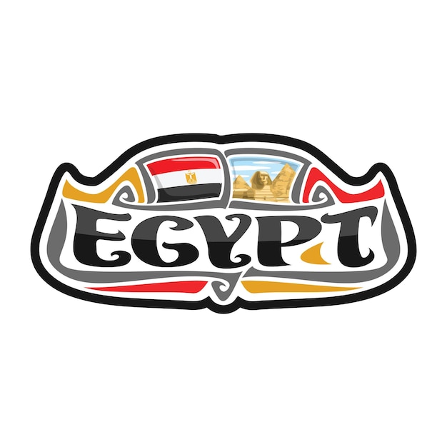 Egypte Autocollant Drapeau Logo Insigne Voyage Souvenir Illustration