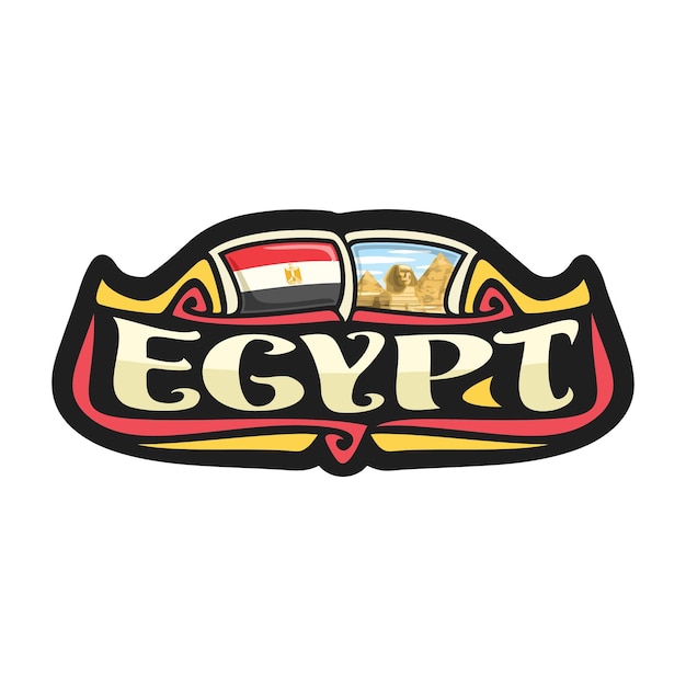 Egypte Autocollant Drapeau Logo Insigne Voyage Souvenir Illustration