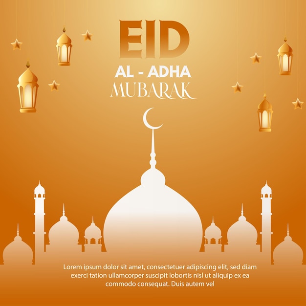 Eid Al Adha fond vecteur premium