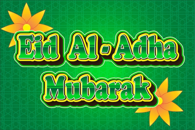Eid Al Adha Mubarak Effet De Texte Modifiable Conception De Style De Relief 3d
