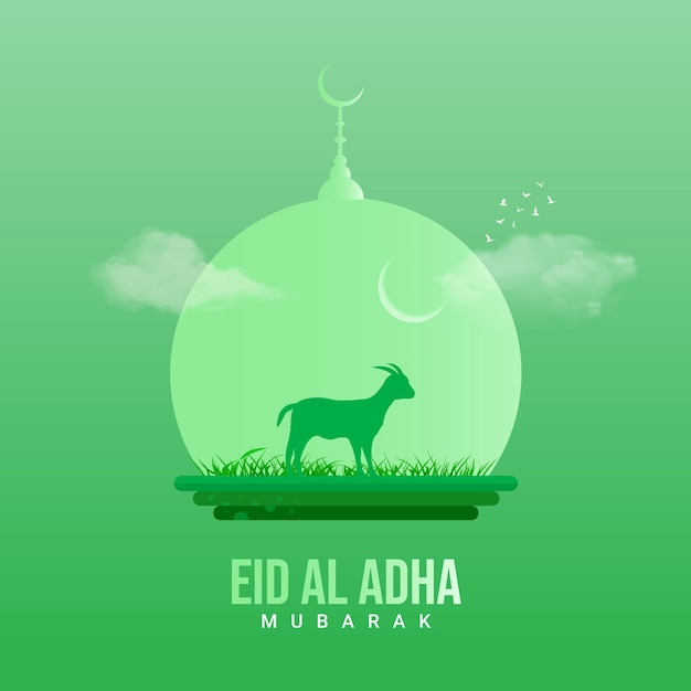 Vecteur eid al adha mubarak eid al adha mubarak publicités créatives conception vectorielle illustration en 3d