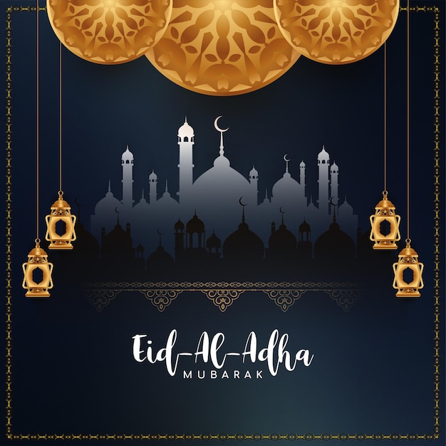 Eid Al Adha Mubarak Fond Avec La Conception De La Mosquée