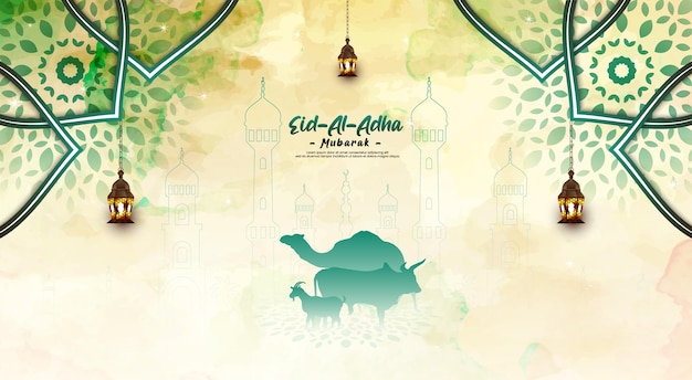 Eid al Adha mubarak et modèle de publication du festival islamique