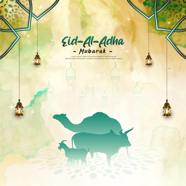 Eid Al Adha Mubarak Et Modèle De Publication Du Festival Islamique