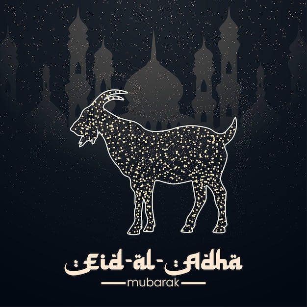 Eid al adha souhait post design avec fichier vectoriel étoiles