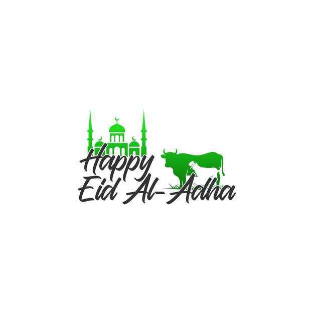 Vecteur eid aladha salutation logo design graphique vectoriel et icône de vacances eid aladha