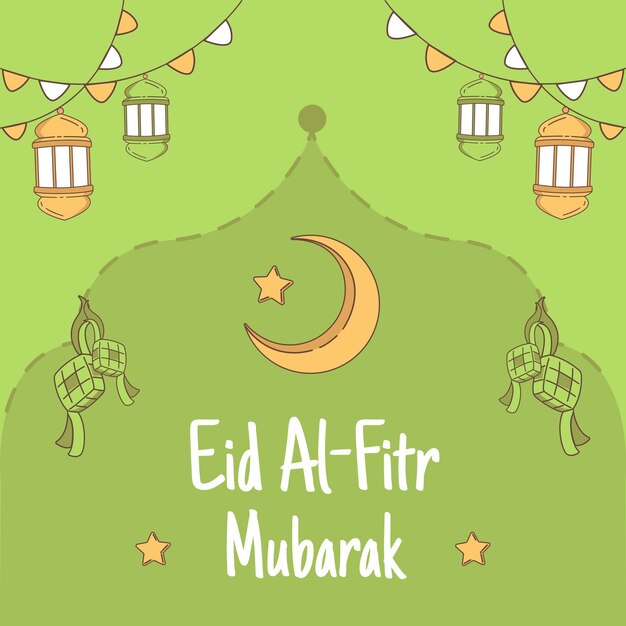 Eid Alfitr Mubarak Fond Illustration Vectorielle