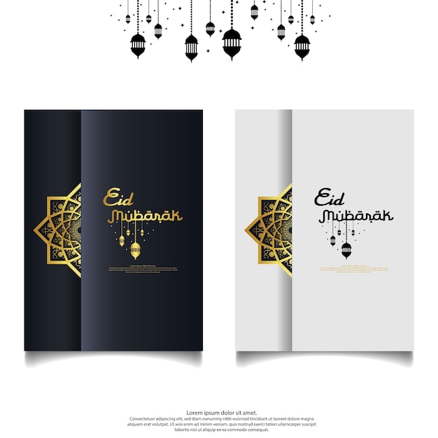 Eid Mubarak Carte Ou Couverture De Voeux Design