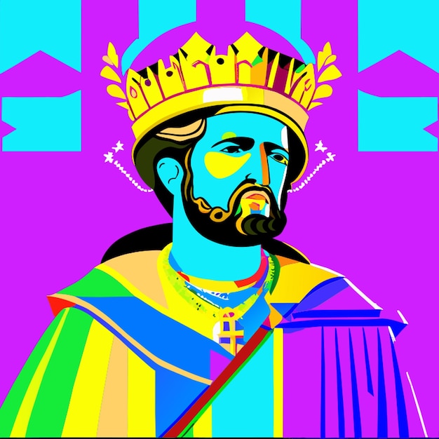 el rey arturo en la iglesia illustration vectorielle vintage