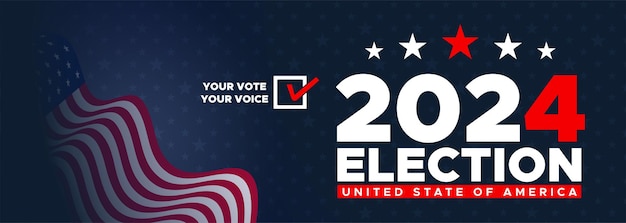 Vecteur Élection présidentielle jour de vote états-unis élection 2024 états-unis bannière de campagne électorale politique