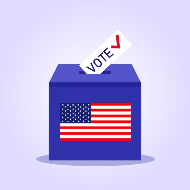 Vecteur Élections aux états-unis. urne pour voter. scrutin