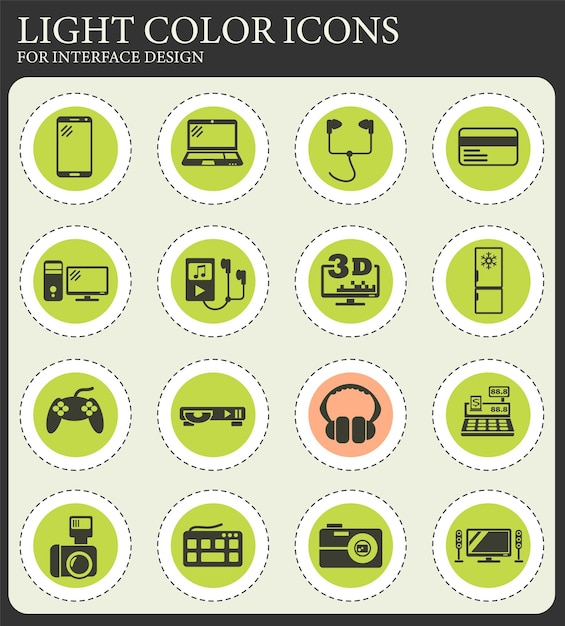 Électronique Supermarket Icon Set