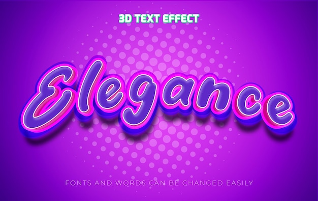 Élégance style d'effet de texte 3D modifiable