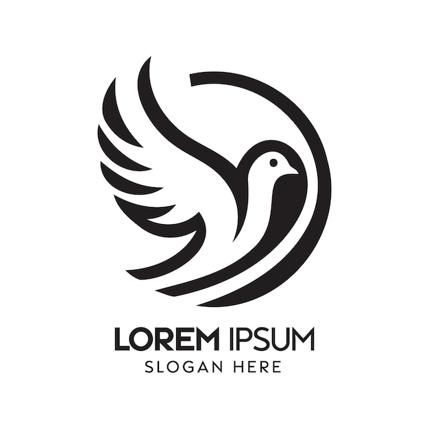 Elegant design de logo de colombe noir et blanc pour une marque générique
