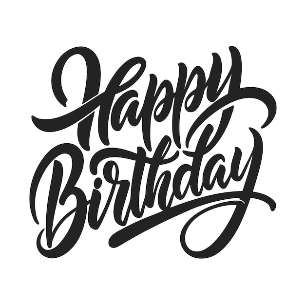 Elegant heureux anniversaire calligraphie pour cartes de vœux invitations et célébrations parfait pour ajouter une touche élégante à n'importe quel message d'anniversaire ou projet de conception