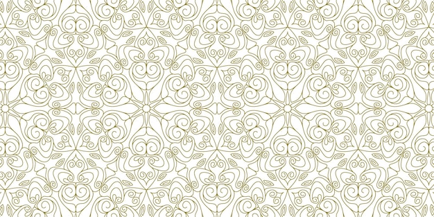 Vecteur Élégant motif de ligne d'or mandala abstrait