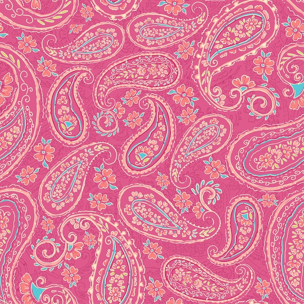 Élégant motif Paisley rose