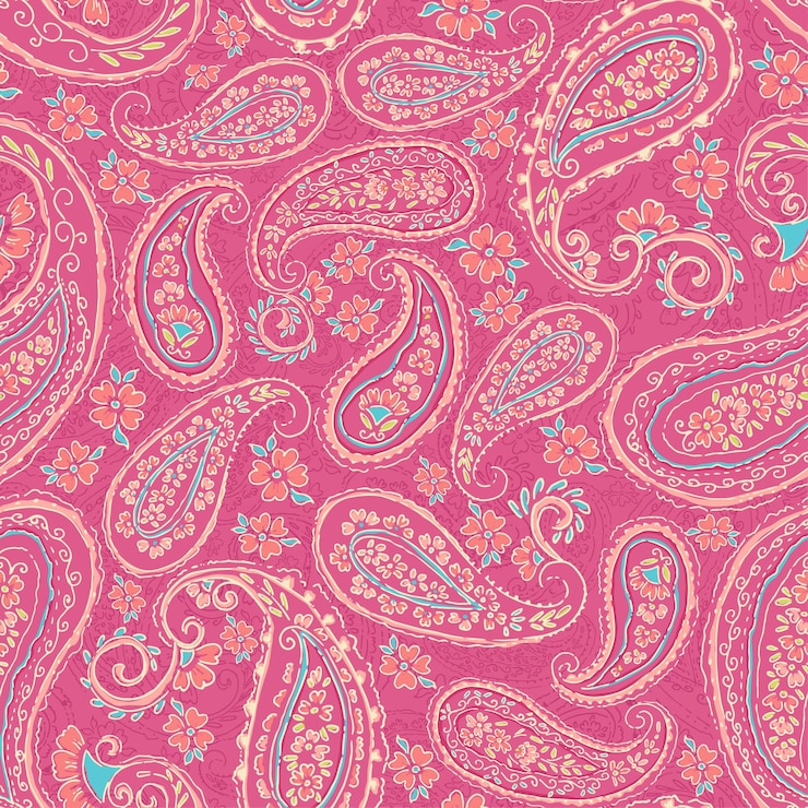 Vecteur élégant motif paisley rose