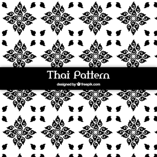 Vecteur Élégant motif thaïlandais noir et blanc