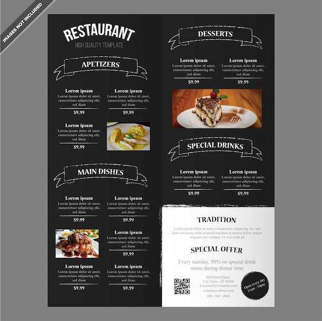 Vecteur Élégant restaurant café menu modèle de conception modifiable