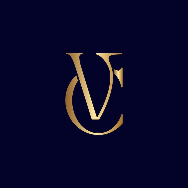 Elegant Royal Amazing Gold Women Beauty Logo Lettre Vc