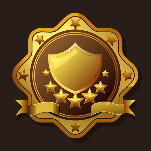 Élégante collection de badges et emblèmes dorés à vecteur premium
