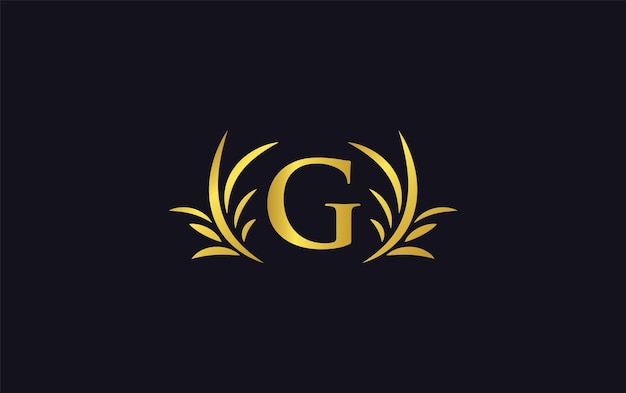 Vecteur l'élégante lettre g du logo en or