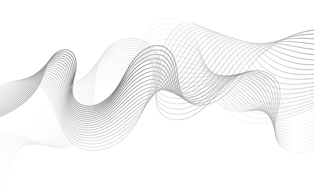 Élément Abstrait D'onde De Gradient De Platine Pour L'arrière-plan De Conception. Vague Stylisée Avec Des Lignes.