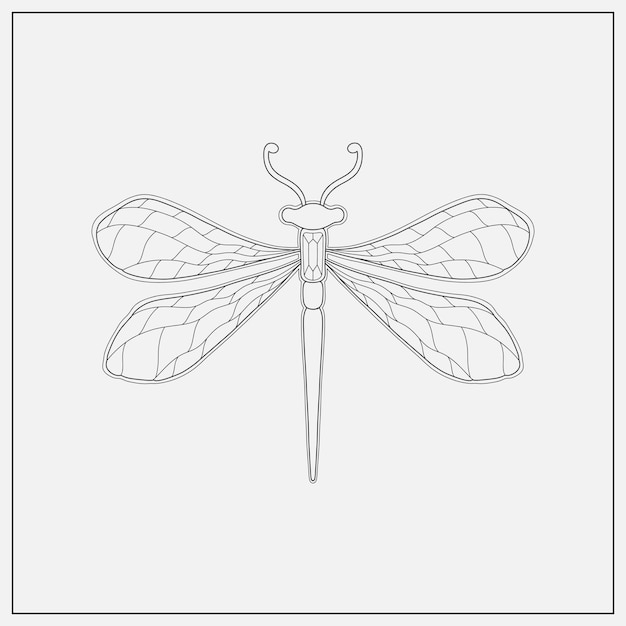 Élément De Base D'insecte Libellule De Style Art Nouveau 19201930 Ans Design Vintage Conception De Motif De Symbole