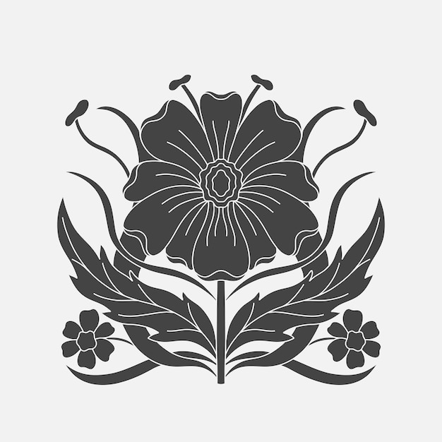 Élément De Base De Plante De Fleur De Style Art Nouveau 19201930 Ans Design Vintage Conception De Motif De Symbole