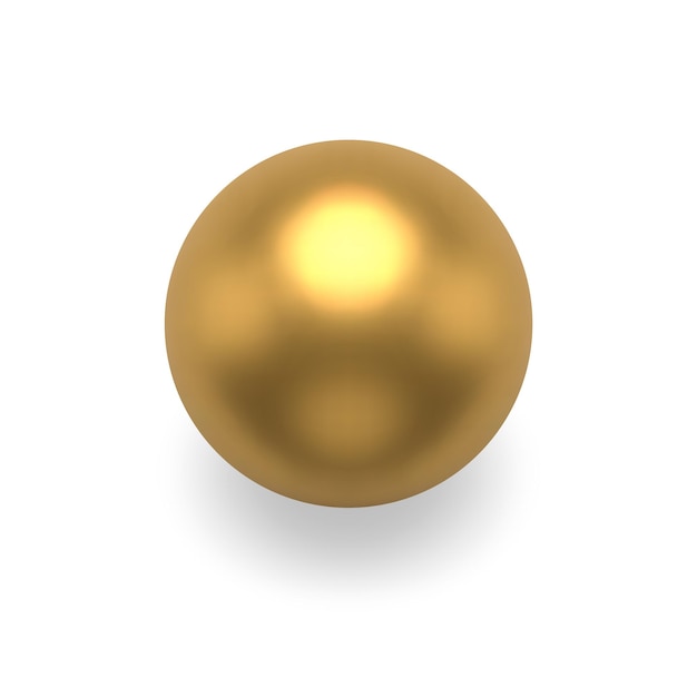 Élément De Bijoux De Boule Réaliste De Sphère Métallique Brillante Dorée De Qualité Supérieure Illustration Vectorielle De Modèle 3d