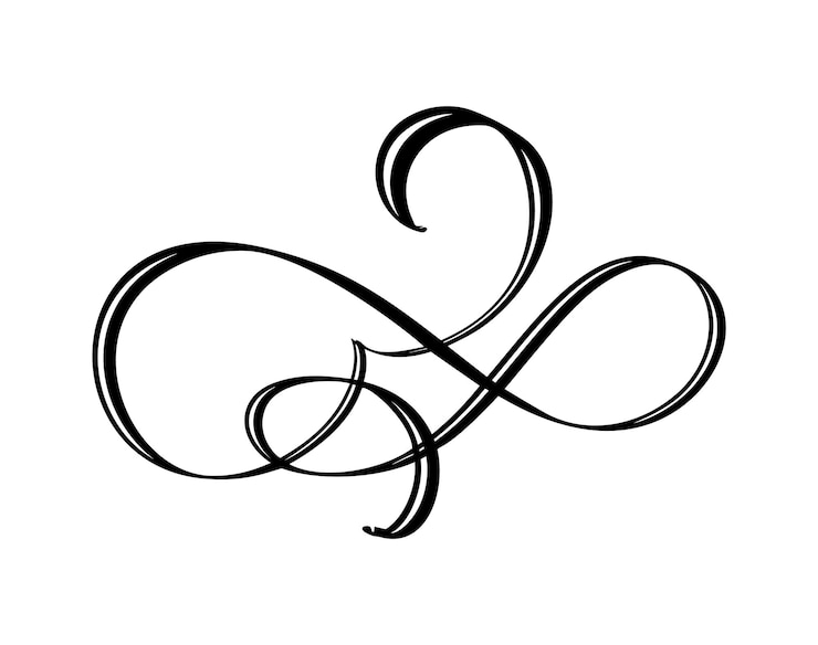 Vecteur élément de calligraphie florale vectorielle s'épanouir séparateur dessiné à la main pour la décoration et le cadre de la page