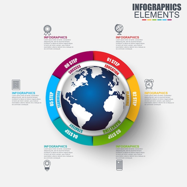 Élément De Carte Ronde Infographique