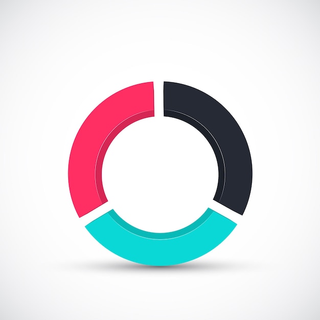 Élément de cercle vectoriel pour le concept d'entreprise infographique avec 3 étapes ou processus de pièces d'options