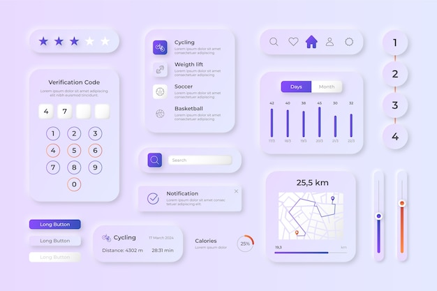 Vecteur Élément de collection de gradient ui