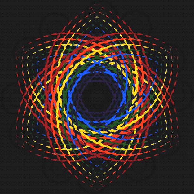 Élément Coloré Abstrait Sous Forme De Fleur Ou D'étoile