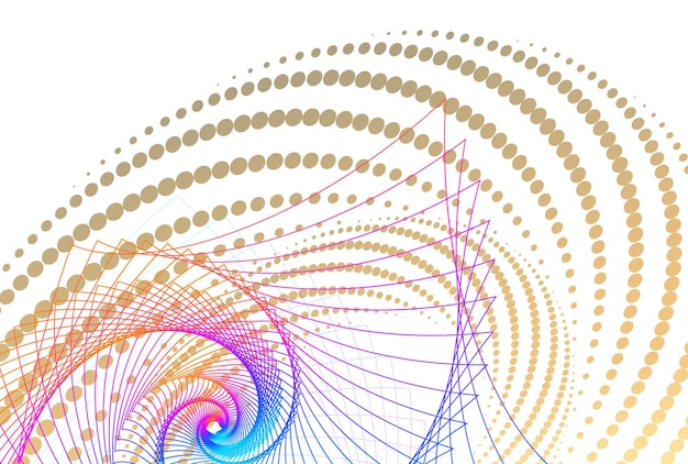 Élément de conception abstrait arc-en-ciel en spirale sur fond blanc de lignes de torsion Illustration vectorielle eps 10 Vagues colorées avec des lignes créées à l'aide de modèles d'outils de fusion pour une présentation polyvalente