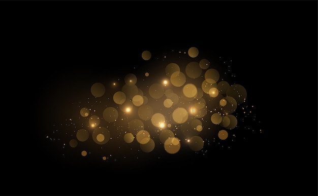 Élément de conception de bokeh doré brillant abstrait