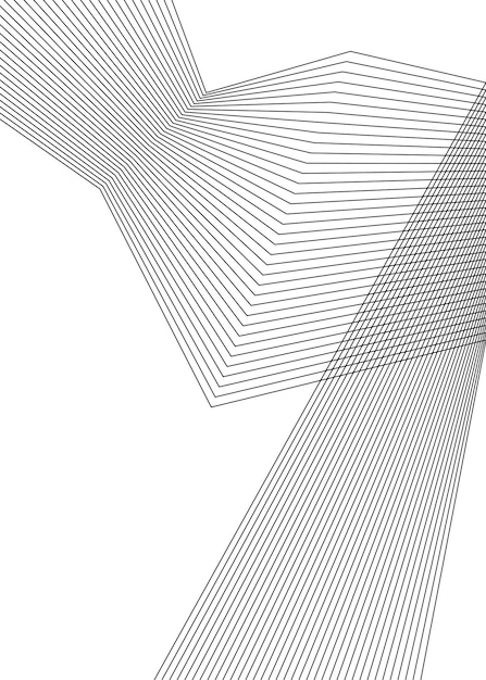 Élément de conception Des coins pointus incurvés ondulent de nombreuses lignes Bandes brisées verticales abstraites sur fond blanc isolé Dessin au trait créatif Illustration vectorielle EPS 10 Ligne de couleurs créée à l'aide de l'outil de fusion