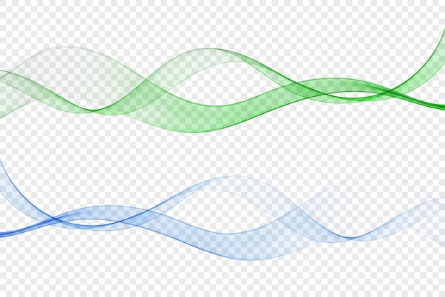 Élément de conception du flux d'onde ondulée bleue et verte