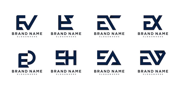 Vecteur Élément de conception du logo de la lettre e idée d'icône vectorielle avec style de concept créatif