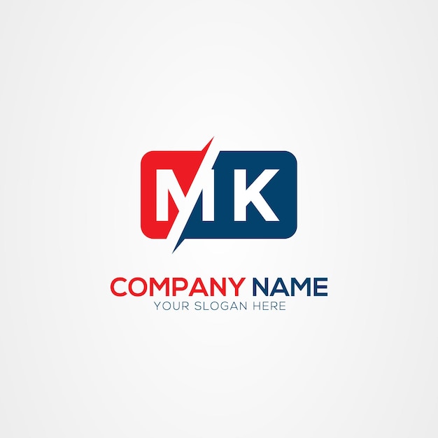 Elément de conception du logo MK ou KM Creative Modern Letters