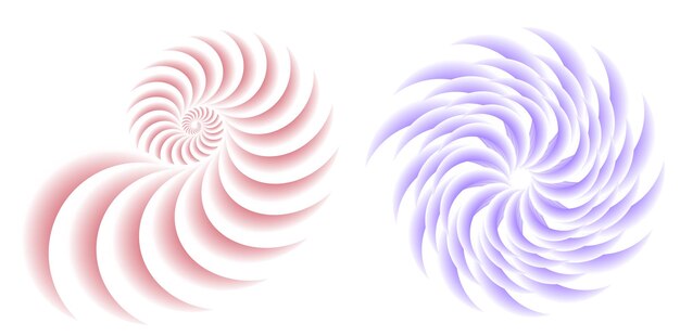 Élément de conception de l'ensemble cercle couleurs vectorielles en gras isolées anneau doré de rayures ondulées abstraites de nombreux tourbillons étincelants créés à l'aide de l'outil de mélange illustration vectorielle EPS10 pour votre présentation